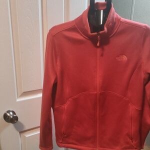 The North Face Womens Fleece ZipJacket Vibrant Orange Full Zip Pockets